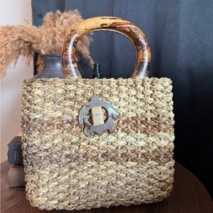 Vintage Honu Lauhala Purse -Pūhala Woven Hawaiian Sea Turtle